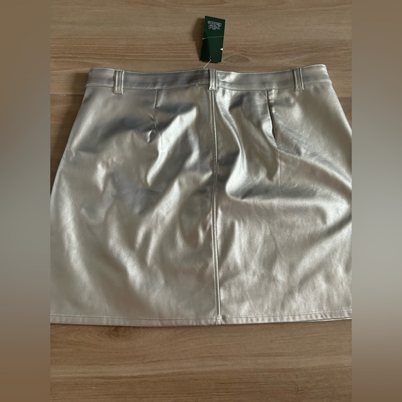NWT wild fable target moto mini faux leather metallic skirt - Picture 4 of 4